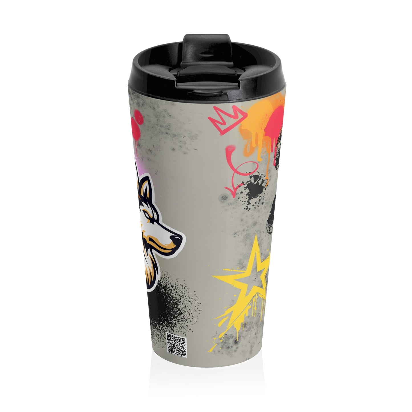 Andover Huskies Graffiti -Stainless Steel Travel Mug