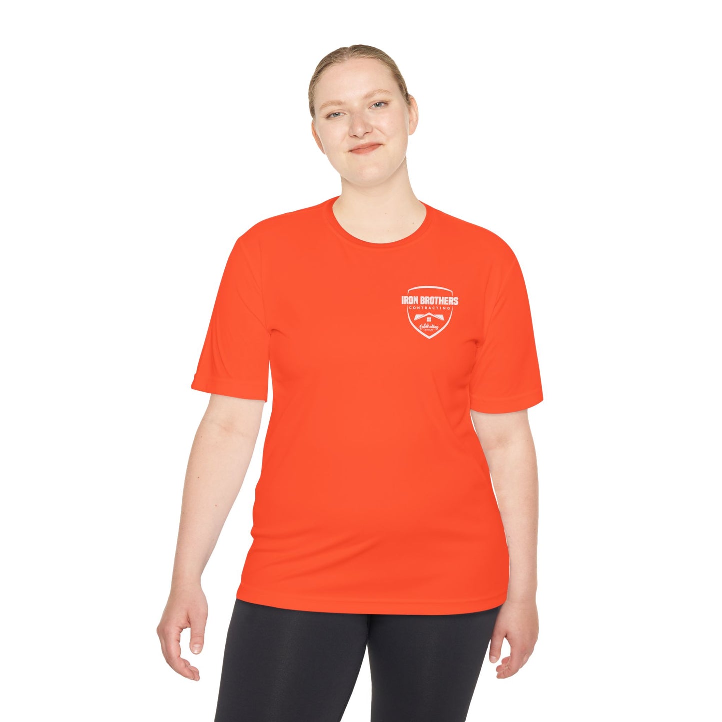(IBC 20 year front/back logo) Unisex Moisture Wicking Tee in Safety Colors and more