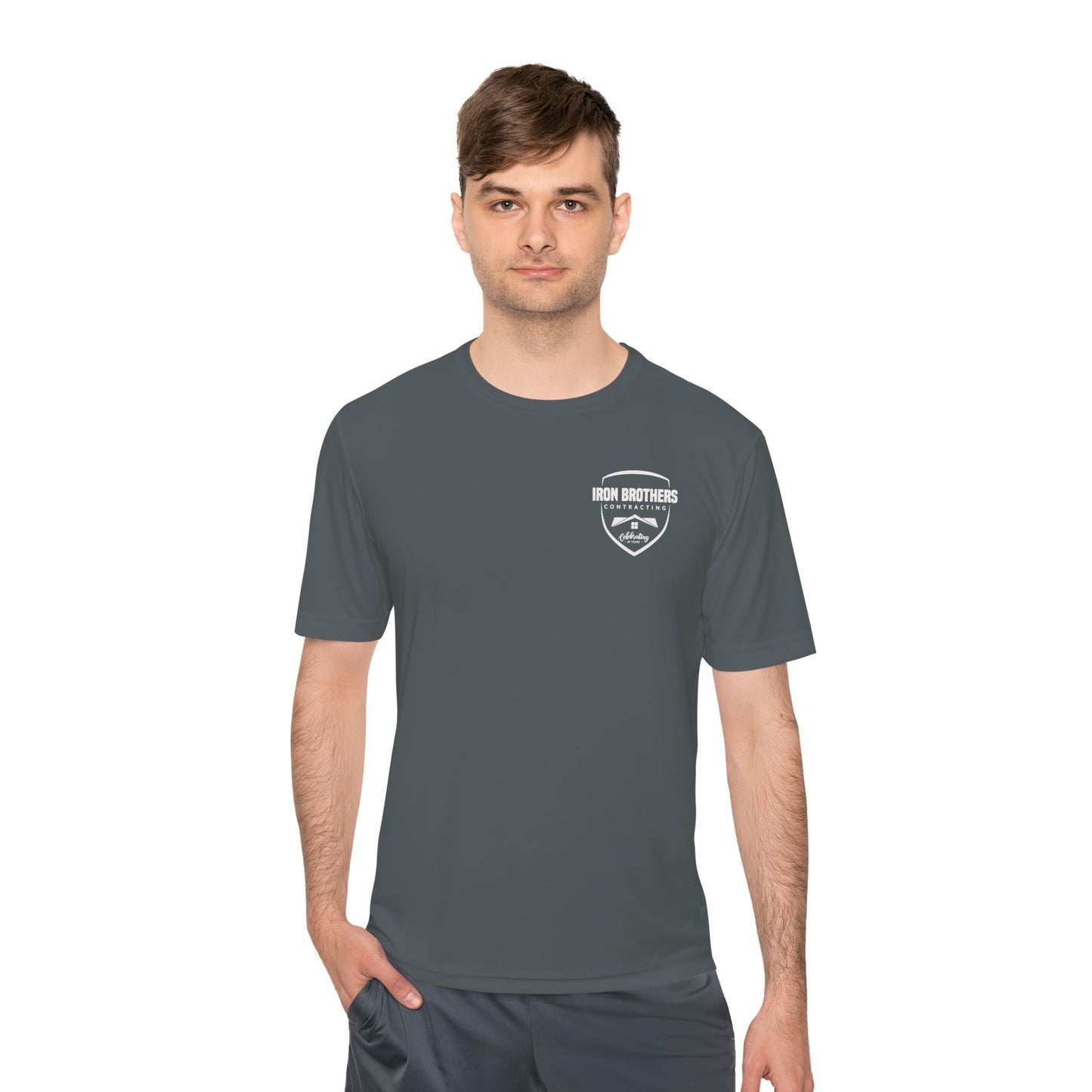 (IBC 20 year front/back logo) Unisex Moisture Wicking Tee in Safety Colors and more