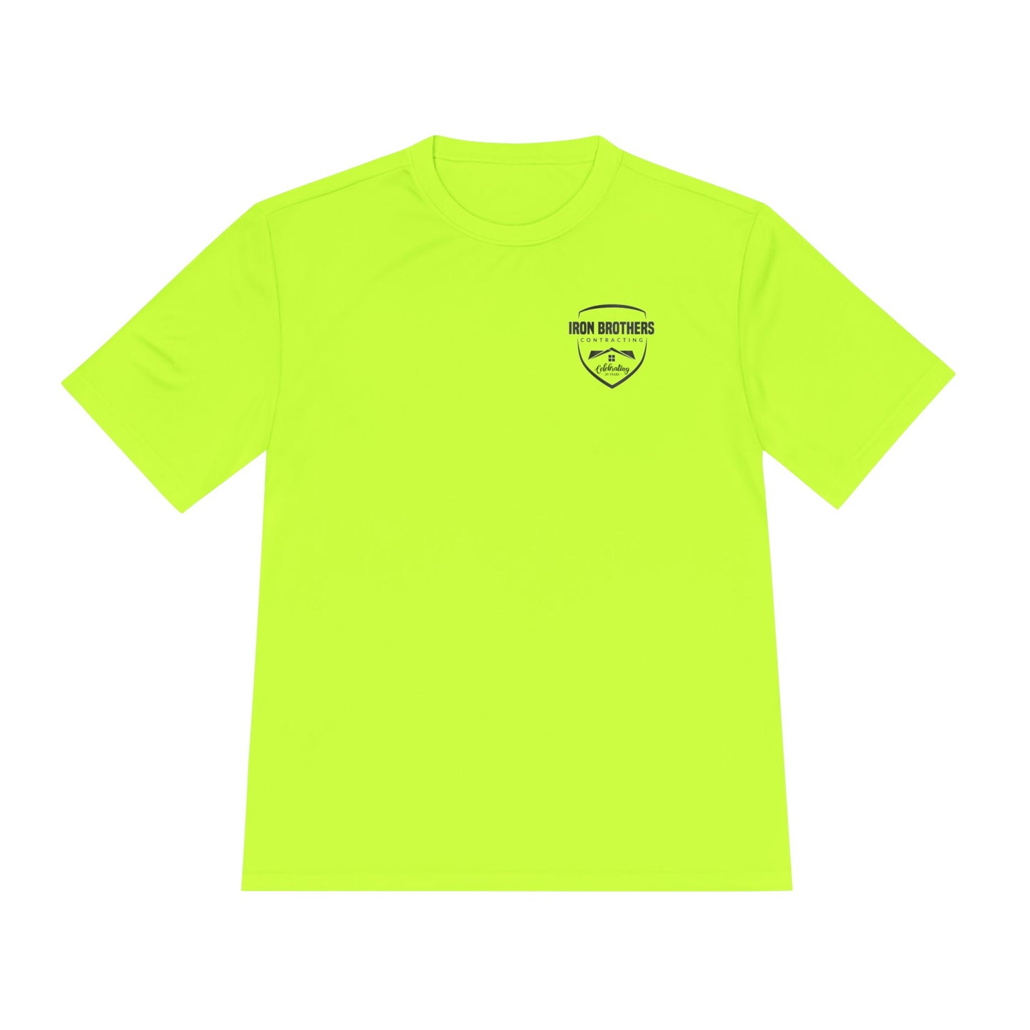(IBC 20 year front/back logo) Unisex Moisture Wicking Tee in Safety Colors and more