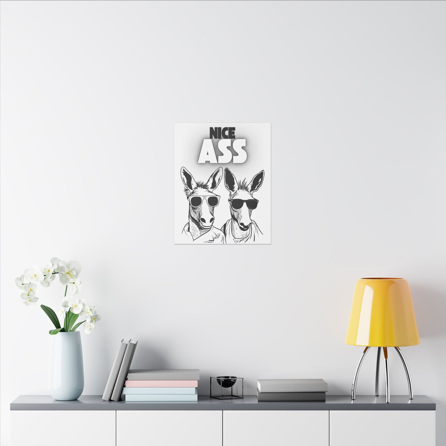 Funny Wall Art Canvas - "Nice Ass" Donkey Print