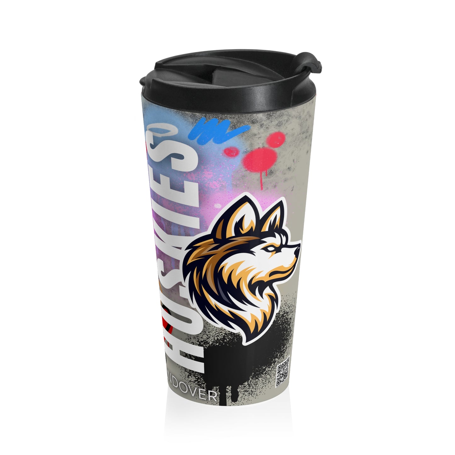Andover Huskies Graffiti -Stainless Steel Travel Mug