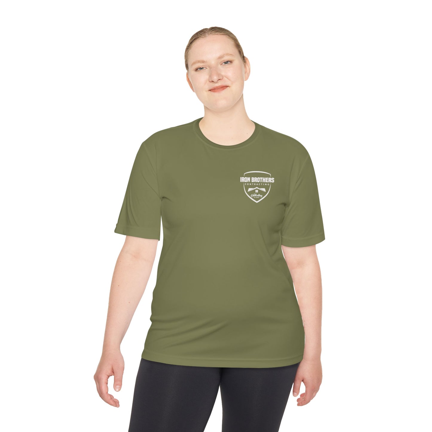 (IBC 20 year front/back logo) Unisex Moisture Wicking Tee in Safety Colors and more