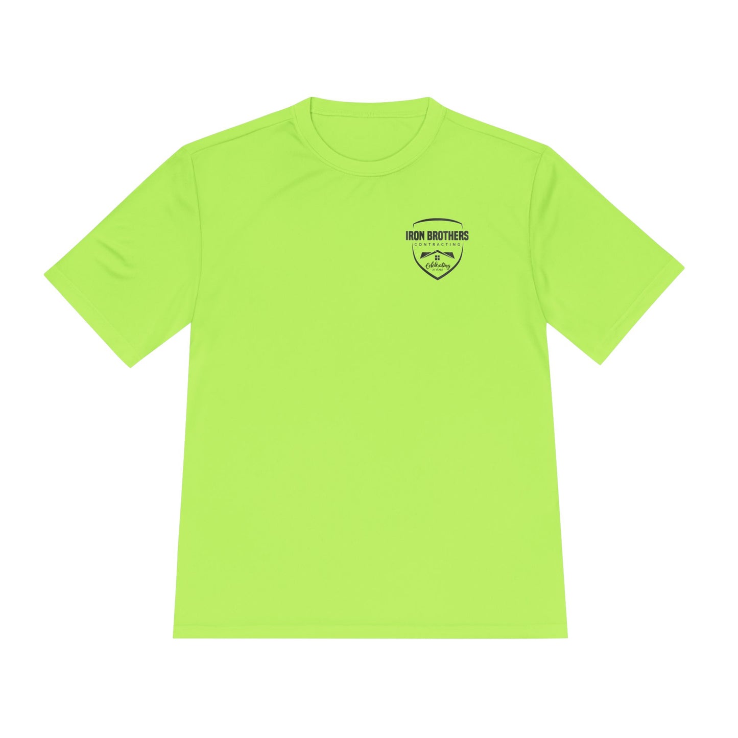 (IBC 20 year front/back logo) Unisex Moisture Wicking Tee in Safety Colors and more