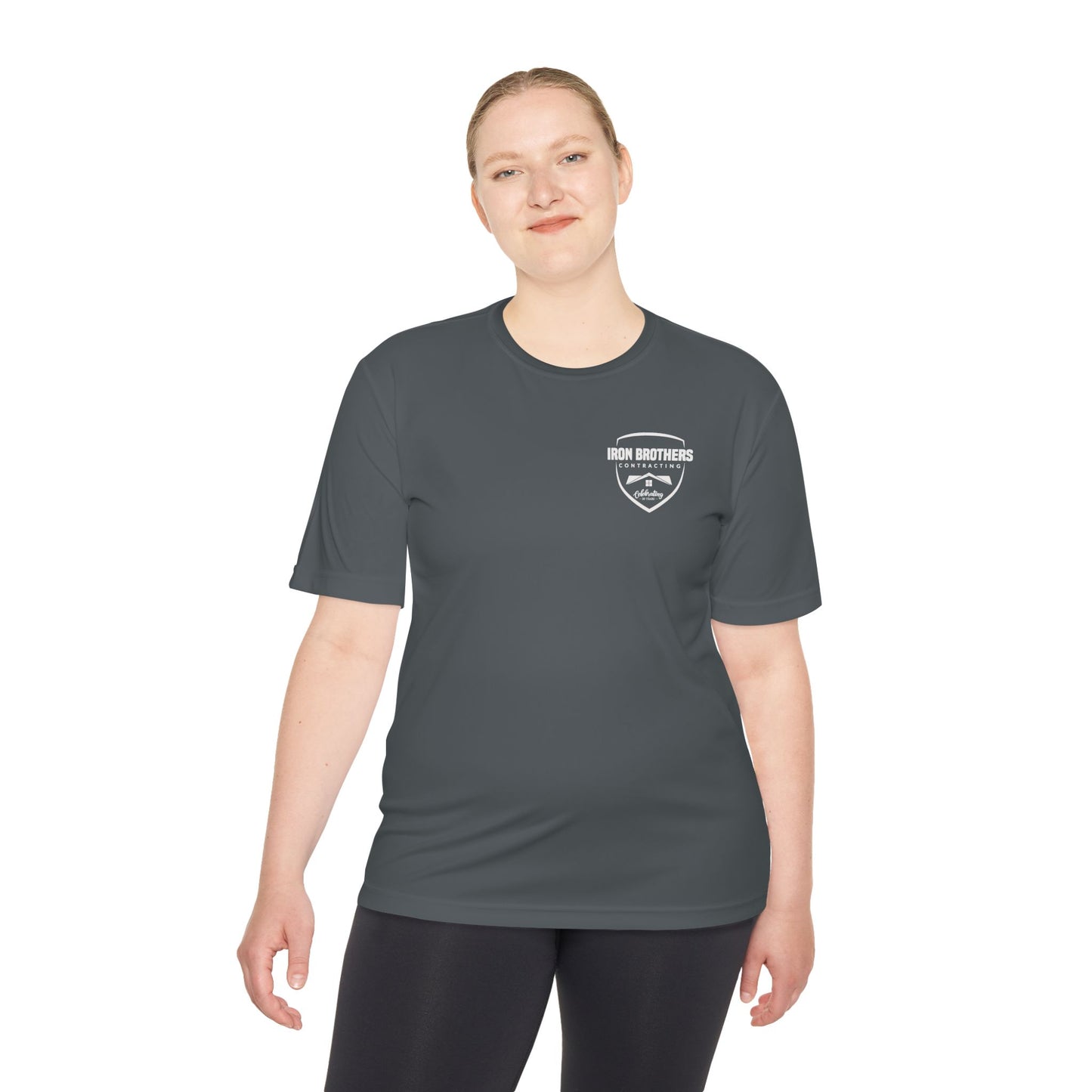 (IBC 20 year front/back logo) Unisex Moisture Wicking Tee in Safety Colors and more