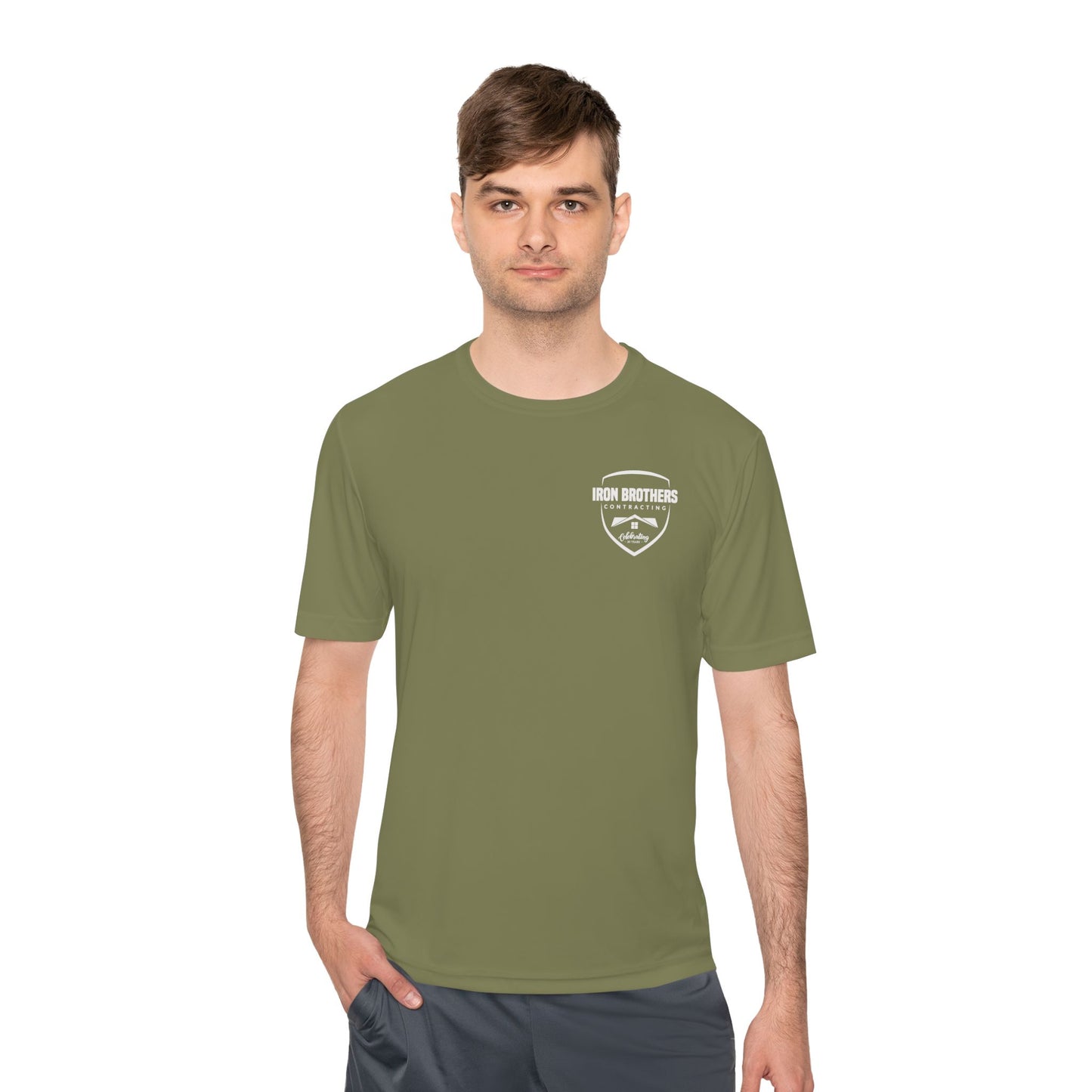 (IBC 20 year front/back logo) Unisex Moisture Wicking Tee in Safety Colors and more