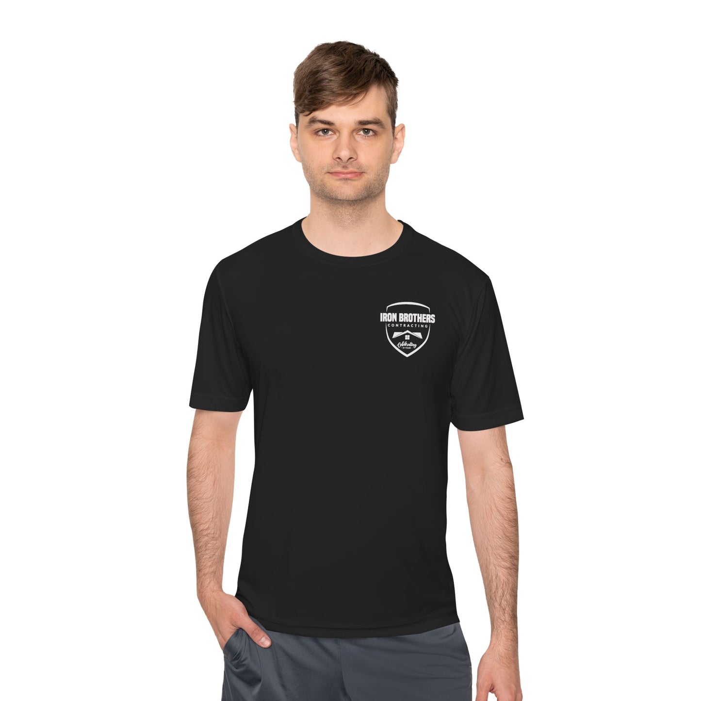 (IBC 20 year front/back logo) Unisex Moisture Wicking Tee in Safety Colors and more