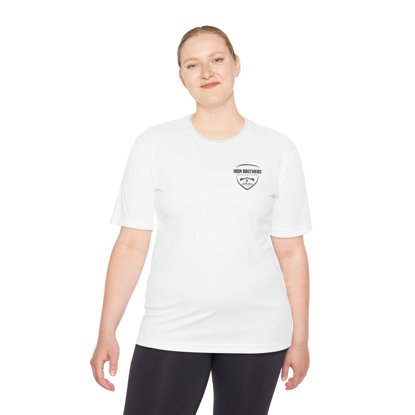 (IBC 20 year front/back logo) Unisex Moisture Wicking Tee in Safety Colors and more