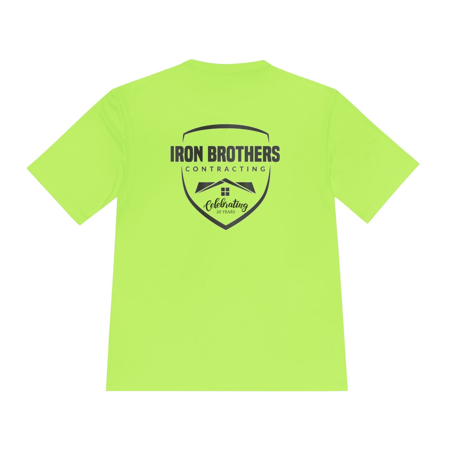 (IBC 20 year front/back logo) Unisex Moisture Wicking Tee in Safety Colors and more