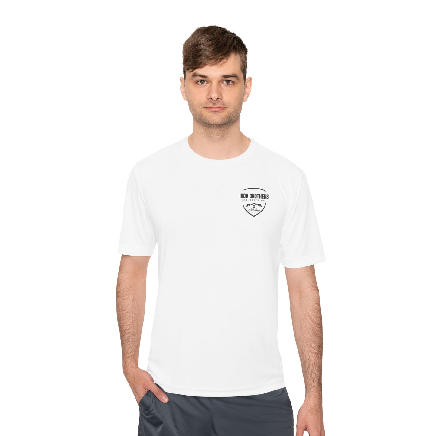 (IBC 20 year front/back logo) Unisex Moisture Wicking Tee in Safety Colors and more