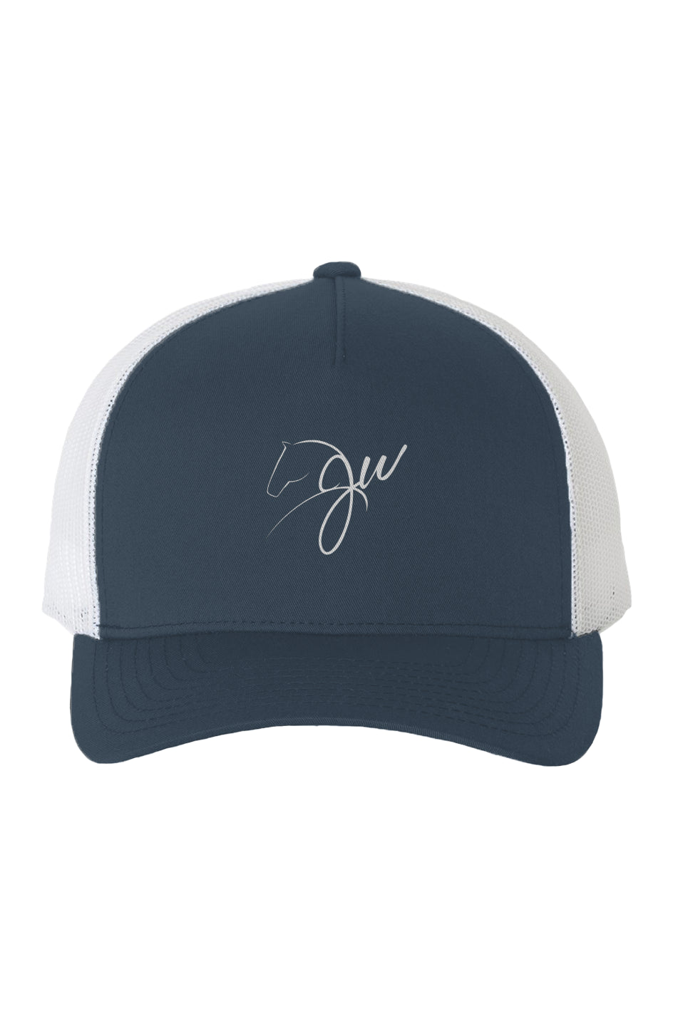 White Mesh Five-Panel Retro Trucker Cap