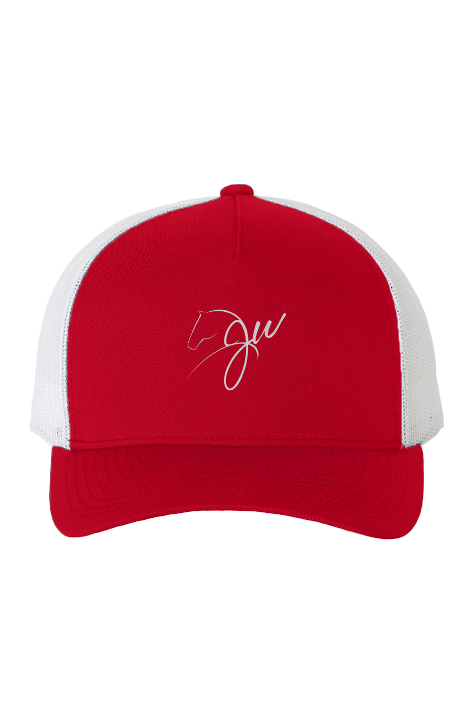 White Mesh Five-Panel Retro Trucker Cap