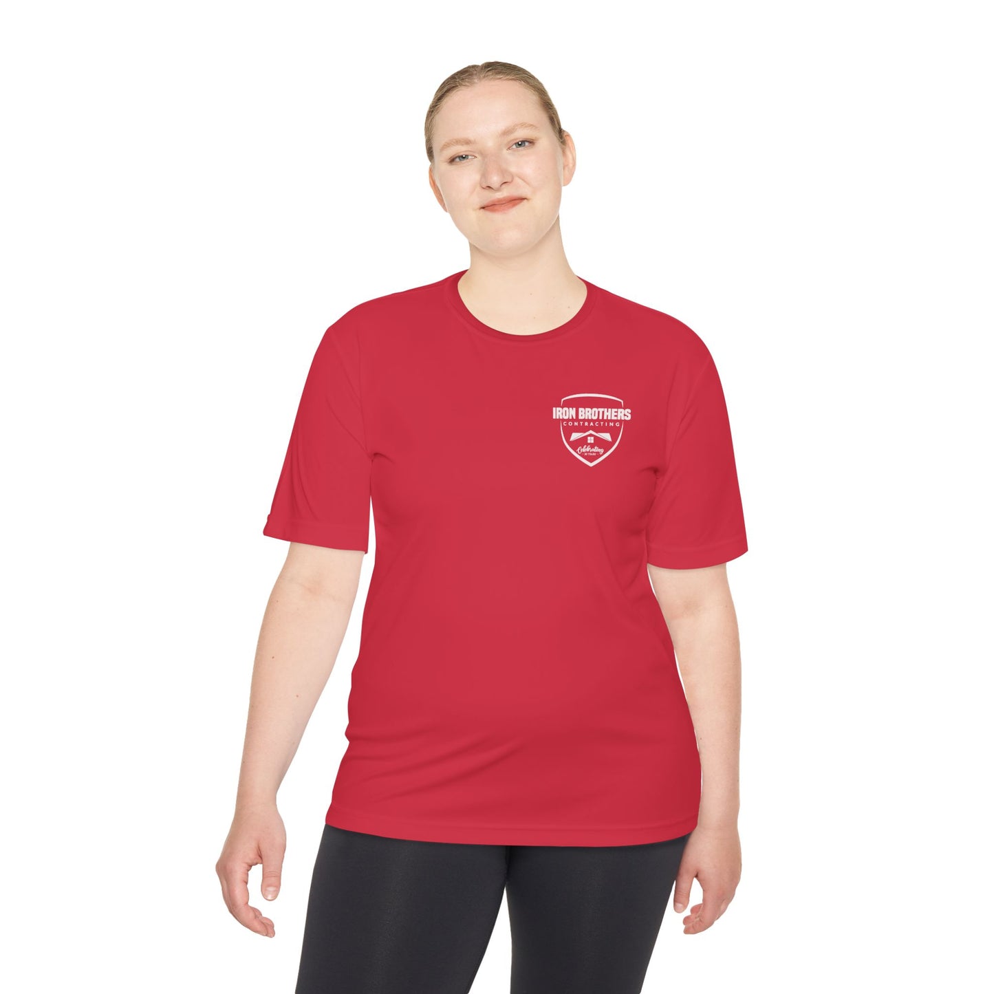 (IBC 20 year front/back logo) Unisex Moisture Wicking Tee in Safety Colors and more