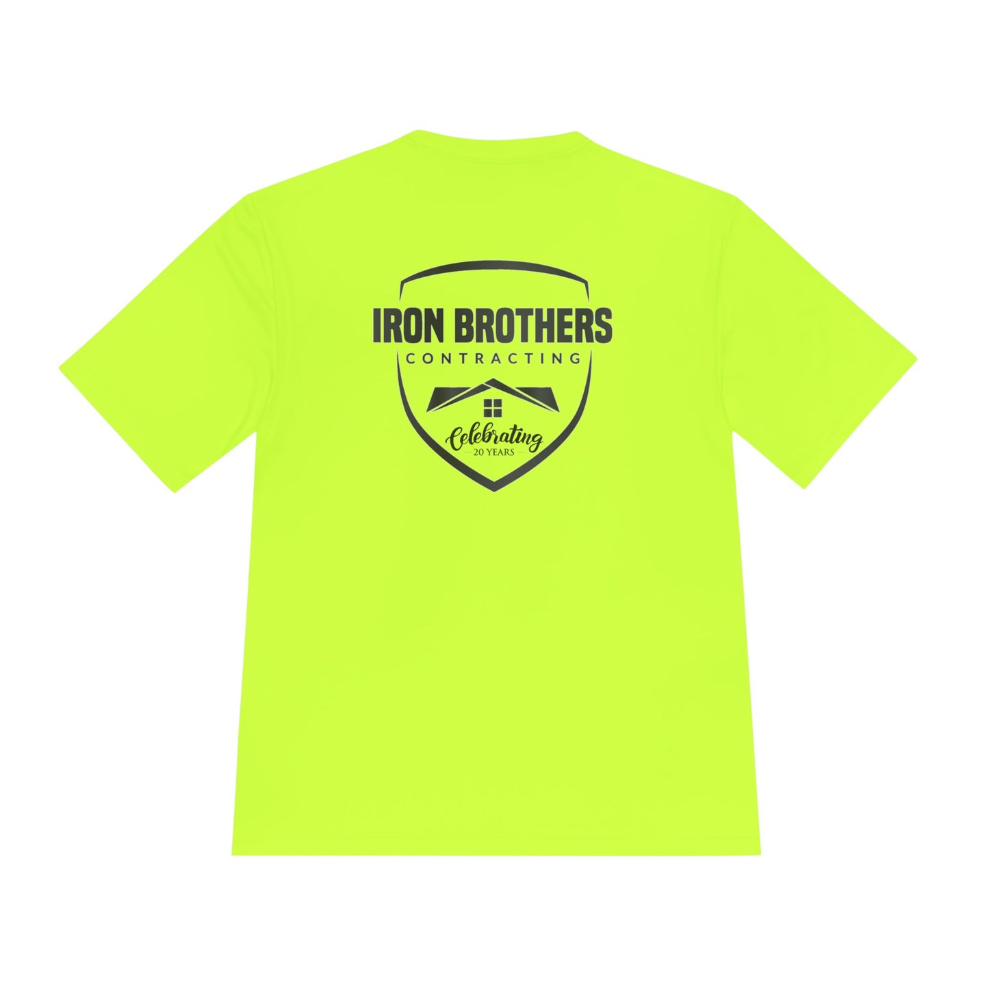 (IBC 20 year front/back logo) Unisex Moisture Wicking Tee in Safety Colors and more