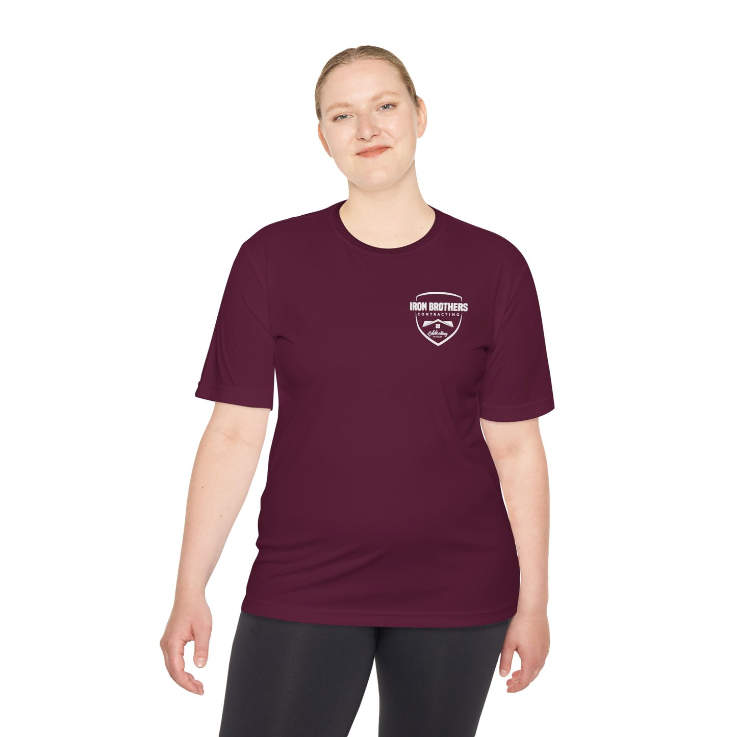 (IBC 20 year front/back logo) Unisex Moisture Wicking Tee in Safety Colors and more