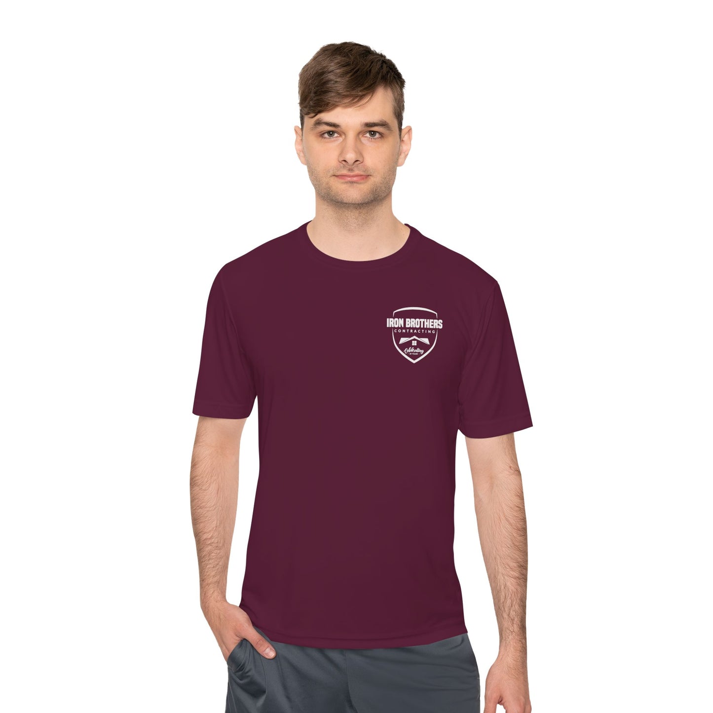 (IBC 20 year front/back logo) Unisex Moisture Wicking Tee in Safety Colors and more