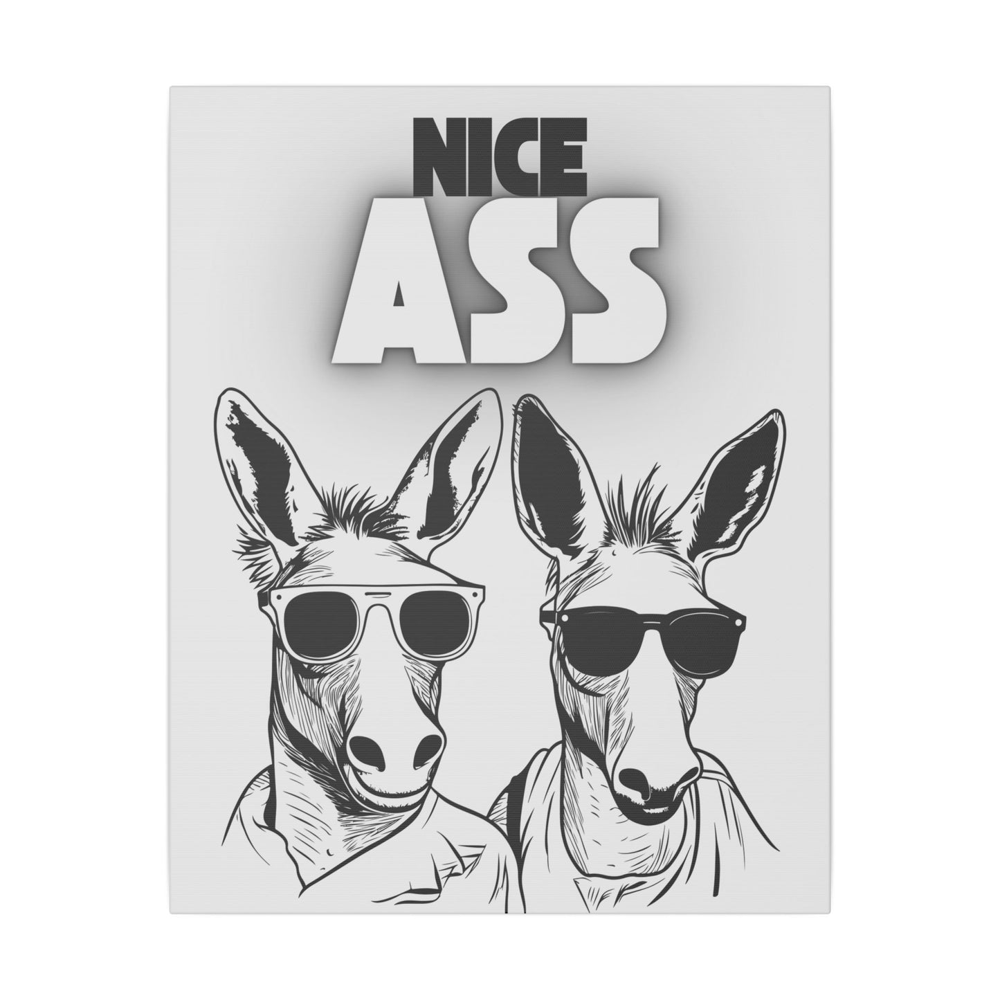 Funny Wall Art Canvas - "Nice Ass" Donkey Print