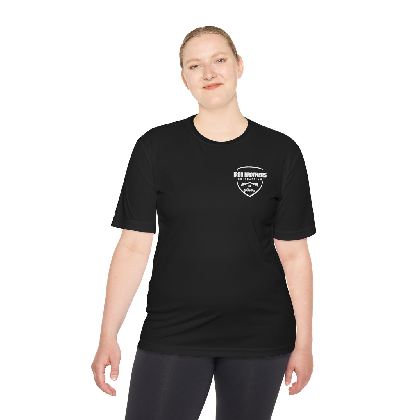 (IBC 20 year front/back logo) Unisex Moisture Wicking Tee in Safety Colors and more