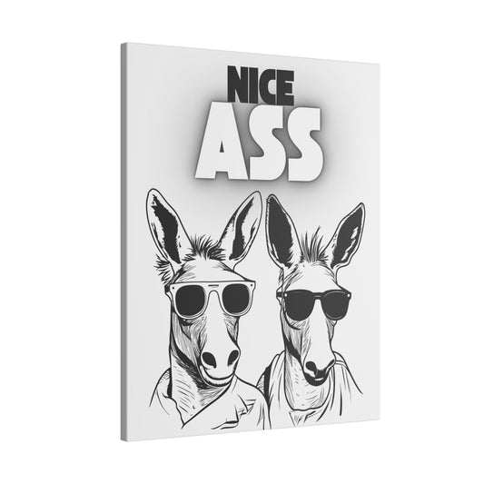 Funny Wall Art Canvas - "Nice Ass" Donkey Print